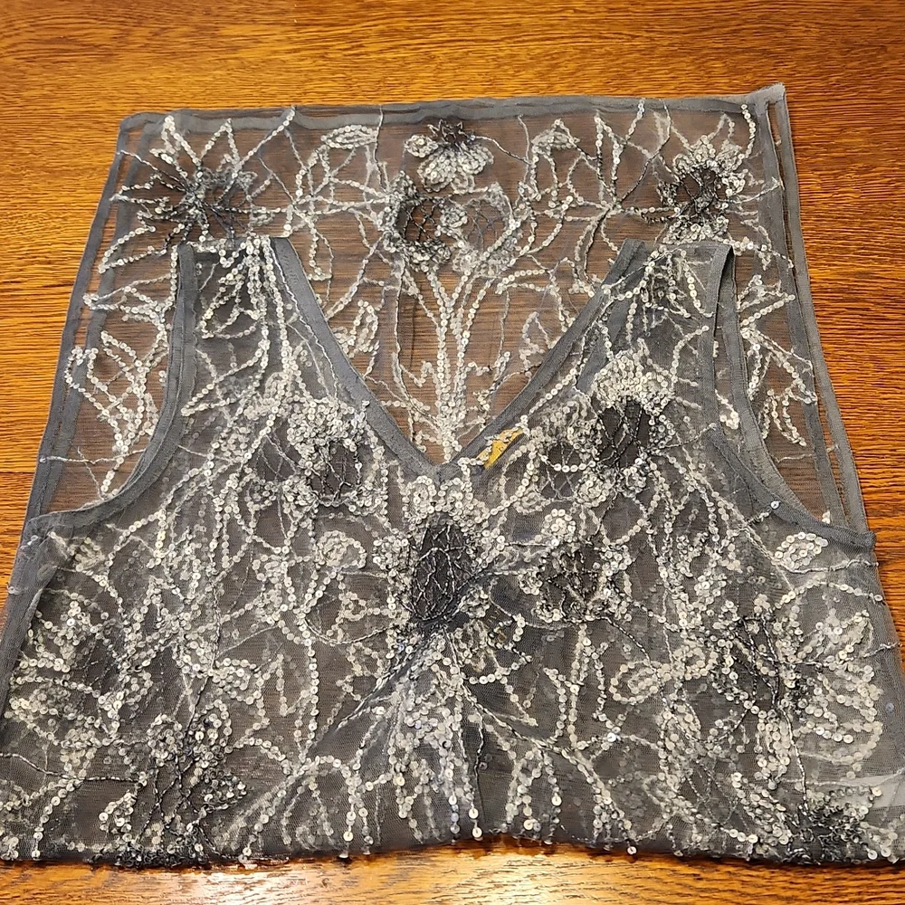 NWT STUNNING POLO RALPH LAUREN BLUE LABLE SHEER SEQUIN DRESS/ TUNIC - Picture 16 of 16